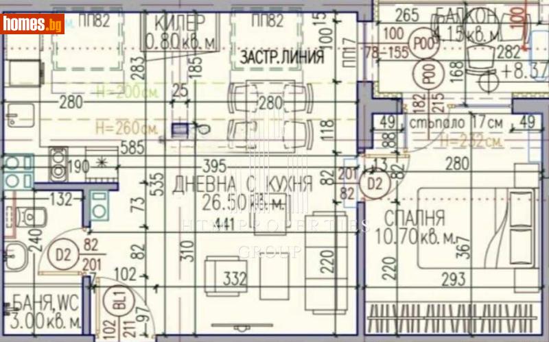 Двустаен, 62m² - Жк Южен, Пловдив - Апартамент за продажба - Ейч Ти Ем Пропъртис Груп ЕООД - 117899546