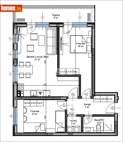 Тристаен, 111m² - Жк. Христо Ботев, Пловдив - Апартамент за продажба - КОНДОР НЕДВИЖИМИ ИМОТИ - 117918061