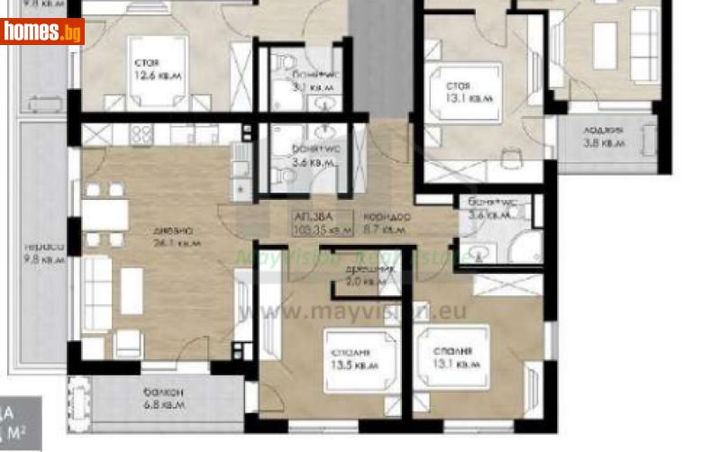 Тристаен, 123m² - Жк. Дружба 2, София - Апартамент за продажба - Myvision Real Estate - 117956088