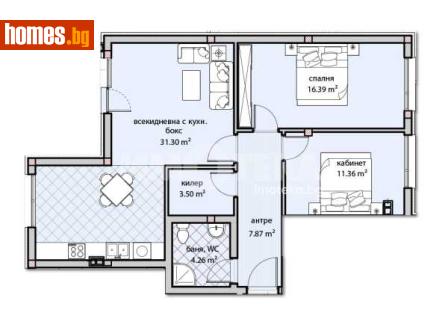 Тристаен, 109m² - Апартамент за продажба - 117964177