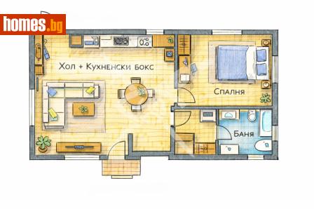 Двустаен, 46m² - Апартамент за продажба - 117965445