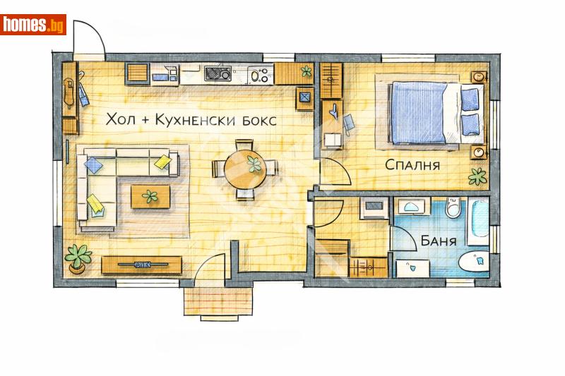 Двустаен, 46m² - Жк. Овча Купел, София - Апартамент за продажба - ЕКС НВД - 117965445