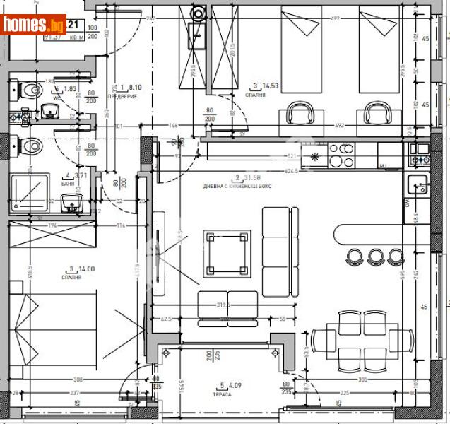 Тристаен, 108m² - Кв. Малинова Долина, София - Апартамент за продажба - МИРЕЛА - 117980899