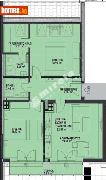 Тристаен, 121m² - София, София - град - Апартамент за продажба - МИРЕЛА - 117980900
