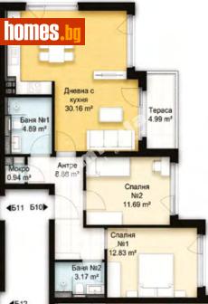 Тристаен, 110m² - Апартамент за продажба - 117997488