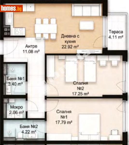 Тристаен, 116m² - Кв. Манастирски Ливади, София - Апартамент за продажба - МИРЕЛА - 117997491