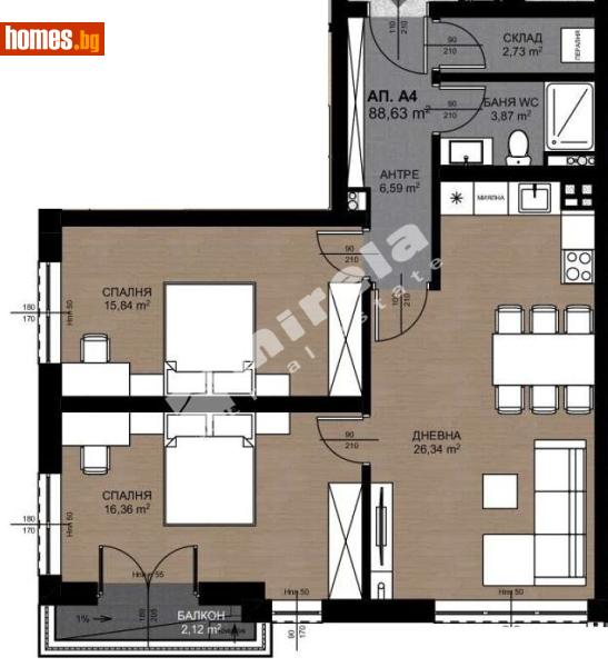 Тристаен, 102m² - Жк. Овча Купел, София - Апартамент за продажба - МИРЕЛА - 118045384