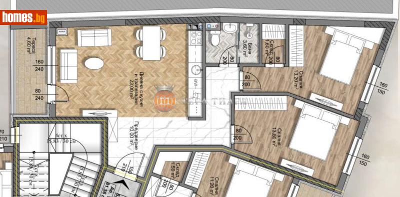 Тристаен, 97m² - Жк. Овча Купел 1, София - Апартамент за продажба - Тера Тиара - 118078795
