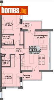 Тристаен, 112m² - Апартамент за продажба - 118081340