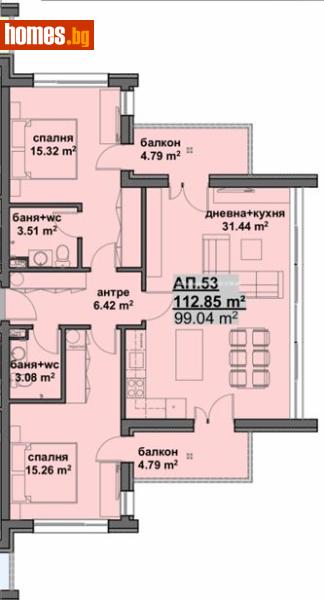 Тристаен, 112m² - Жк. Славейков, Бургас - Апартамент за продажба - Триада естейтс - 118081340