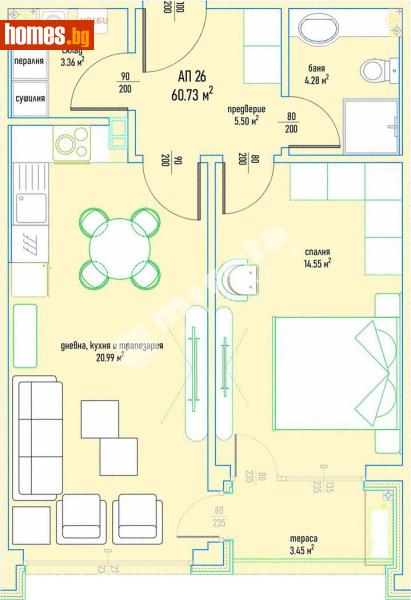 Двустаен, 76m² - Кв. Малинова Долина, София - Апартамент за продажба - МИРЕЛА - 118081405