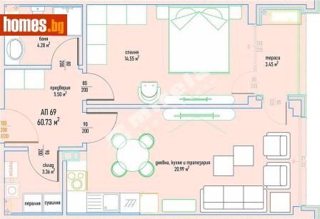 Тристаен, 73m² - Апартамент за продажба - 118081408