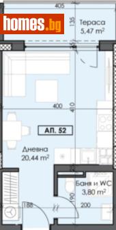 Едностаен, 43m² - Апартамент за продажба - 118082074