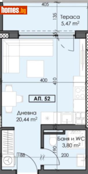 Едностаен, 43m² - Жк. Тракия, Пловдив - Апартамент за продажба - Deluxe Homes - 118082074