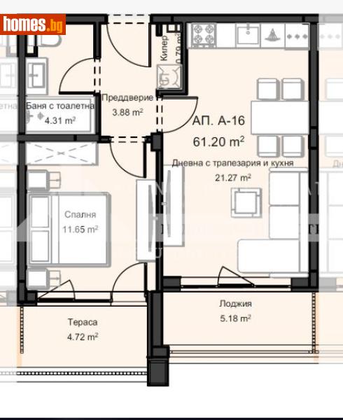 Двустаен, 71m² - Кв. Остромила, Пловдив - Апартамент за продажба - Avenue Real Estate - 118088875