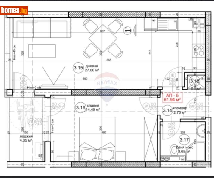 Двустаен, 76m² - Жк. Възраждане, Варна - Апартамент за продажба - RE/MAX Partners - 118096815