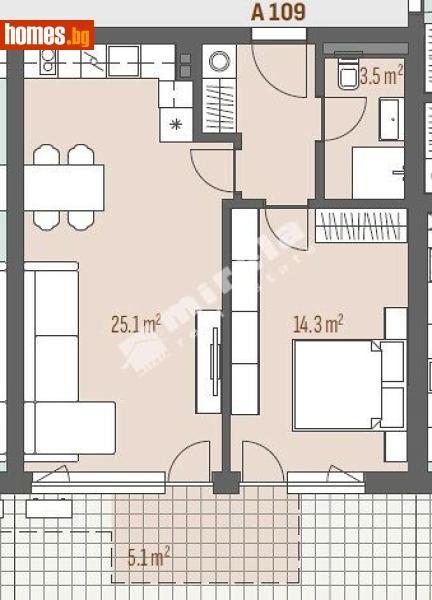 Двустаен, 70m² - Жк. Левски Г, София - Апартамент за продажба - МИРЕЛА - 118098694