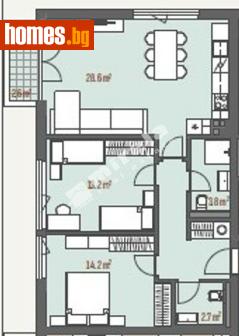Тристаен, 101m² - Апартамент за продажба - 118098734