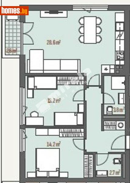 Тристаен, 101m² - Жк. Левски Г, София - Апартамент за продажба - МИРЕЛА - 118098734