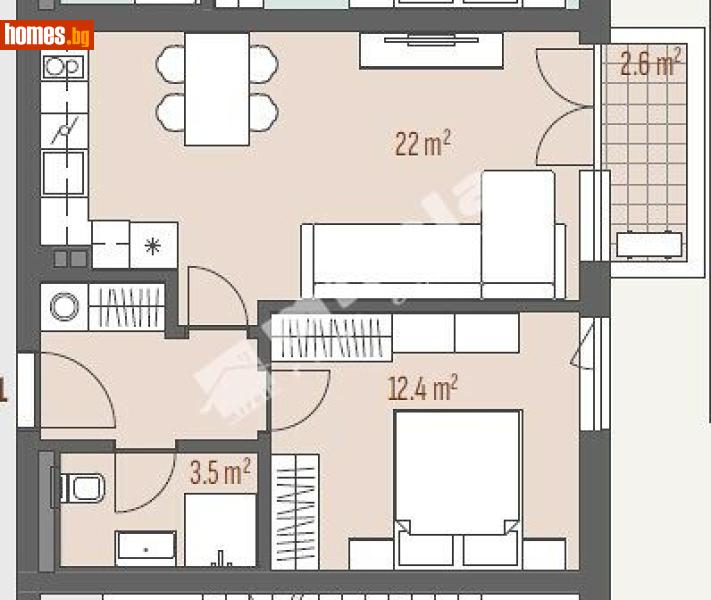 Двустаен, 62m² - Жк. Левски Г, София - Апартамент за продажба - МИРЕЛА - 118099027