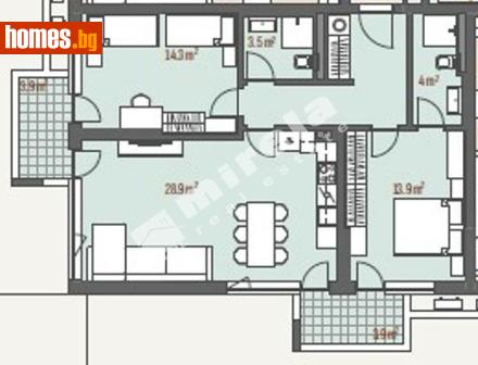 Тристаен, 115m² - Апартамент за продажба - 118099105