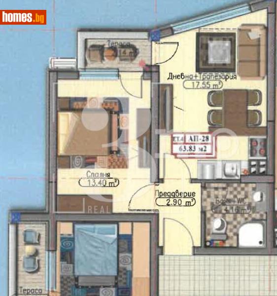 Двустаен, 66m² - Жк. Дружба 1, София - Апартамент за продажба - 3mo недвижими имоти - 118121403