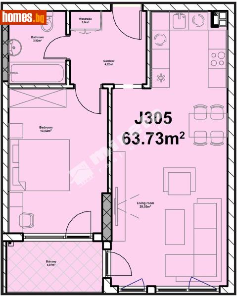 Двустаен, 75m² - Жк. Полигона, София - Апартамент за продажба - МИРЕЛА - 118123000