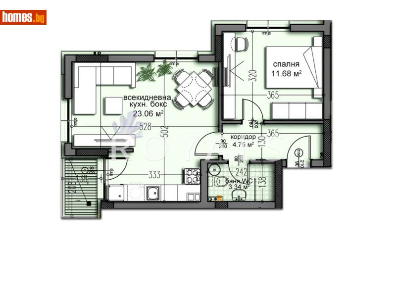 Двустаен, 76m² - Жк. Изгрев, Варна - Апартамент за продажба - РОЯЛС - 118131177