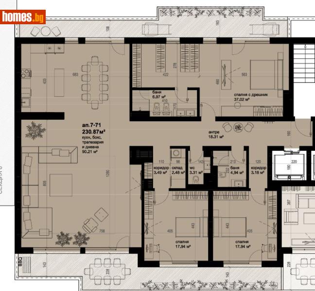 Многостаен, 270m² - Жк. Изгрев, Бургас - Апартамент за продажба - Триада естейтс - 118138433