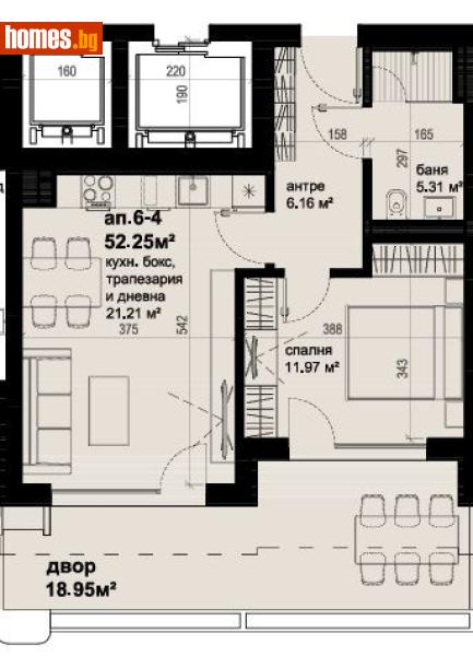 Двустаен, 60m² - Жк. Изгрев, Бургас - Апартамент за продажба - Триада естейтс - 118138443
