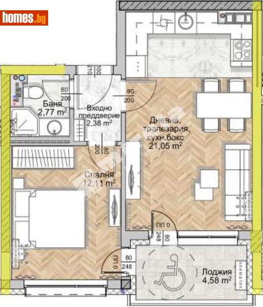 Двустаен, 59m² - Жк. Люлин 8, София - Апартамент за продажба - МИРЕЛА - 118138464