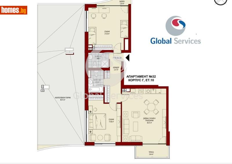 Тристаен, 218m² - Жк. Сердика, София - Апартамент за продажба - Глобъл Сървисиз ООД - 118151997