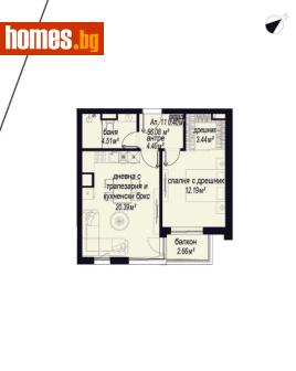 Двустаен, 56m² - Апартамент за продажба - 118155248